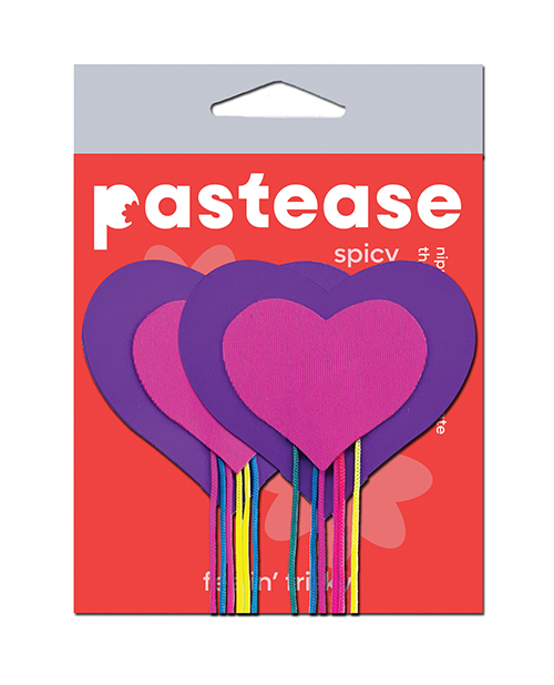 Pastease Hearts with Fringe Rainbow Tassels