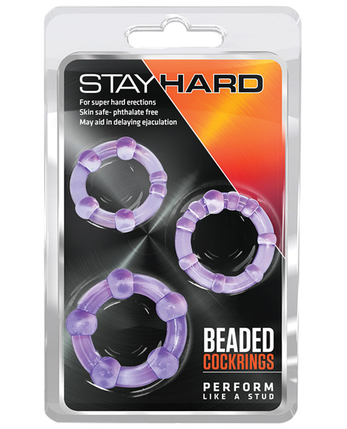 Blush Stay Hard Beaded Cock Rings