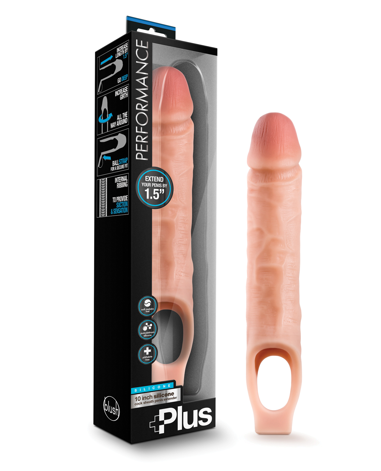 Blush Performance Plus 10" Silicone Cock Sheath Penis Extender