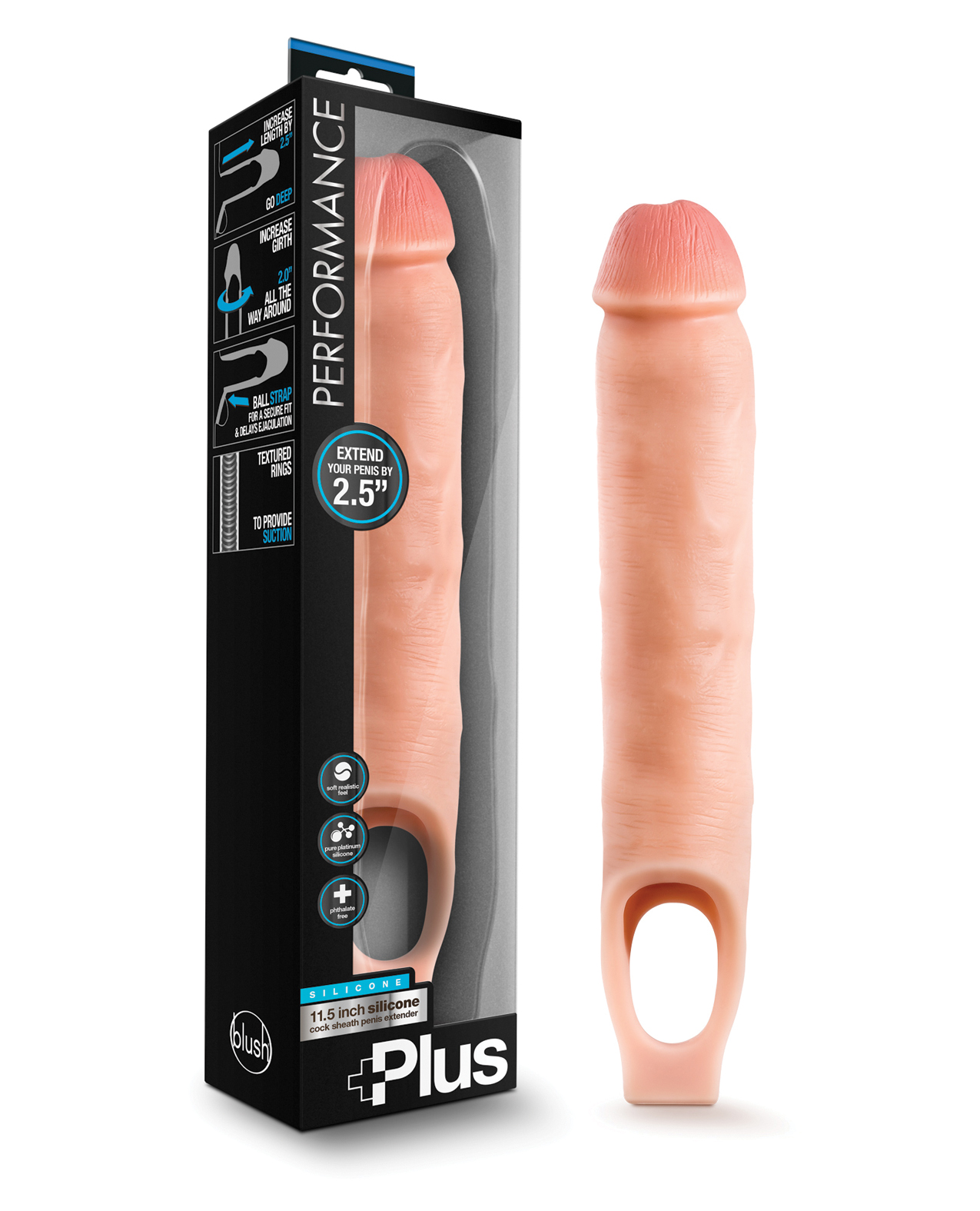 Blush Performance Plus 11.5" Silicone Cock Sheath Penis Extender