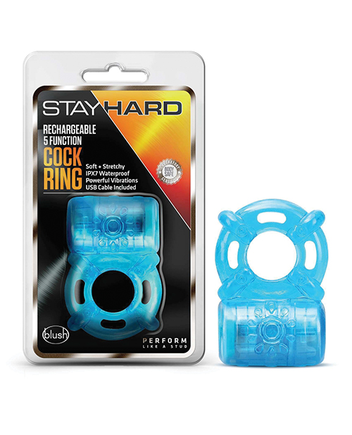 Blush Stay Hard Rechargeable 5 Function Cock Ring