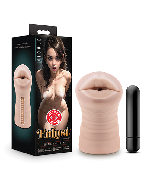 Blush EnLust Mouth Stroker with Vibrating Bullet - Nicole