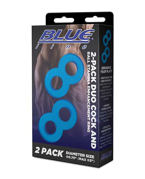 Blue Line C & B Dual Cock & Ball Stamina Enhancement Ring - Jelly