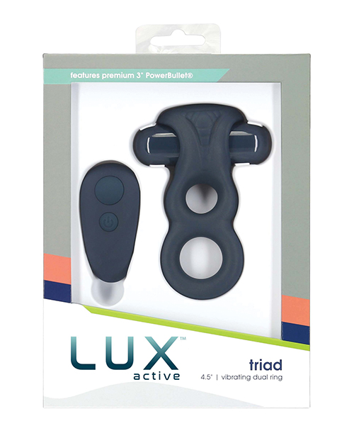 Lux Active Triad 4.5" Vibrating Dual Ring with Remote