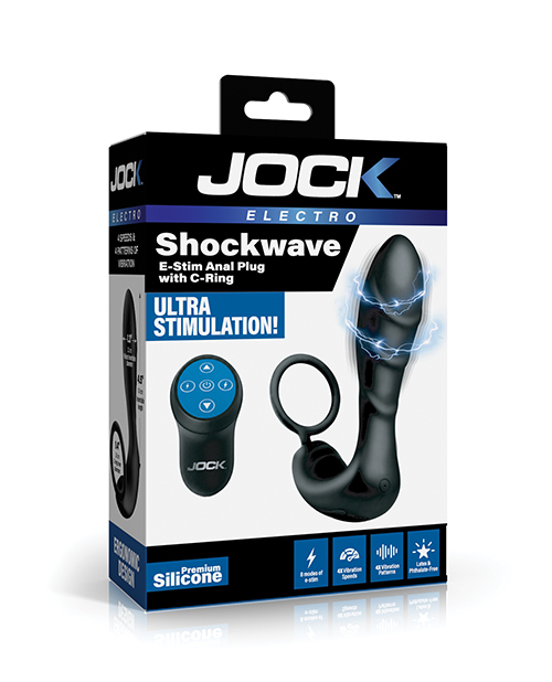 Curve Toys Jock Electro Shockwave E-Stim Anal Plug with C-Ring