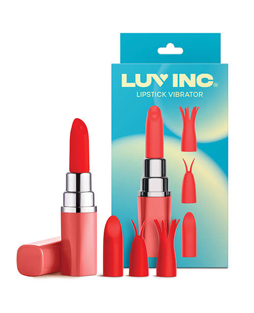 Luv Inc. Lipstick Vibrator with 4 Heads