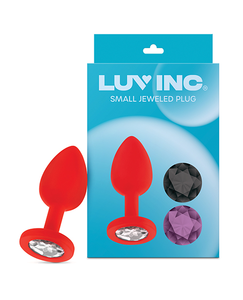 Luv Inc. Jeweled Silicone Butt Plug with Three Stones