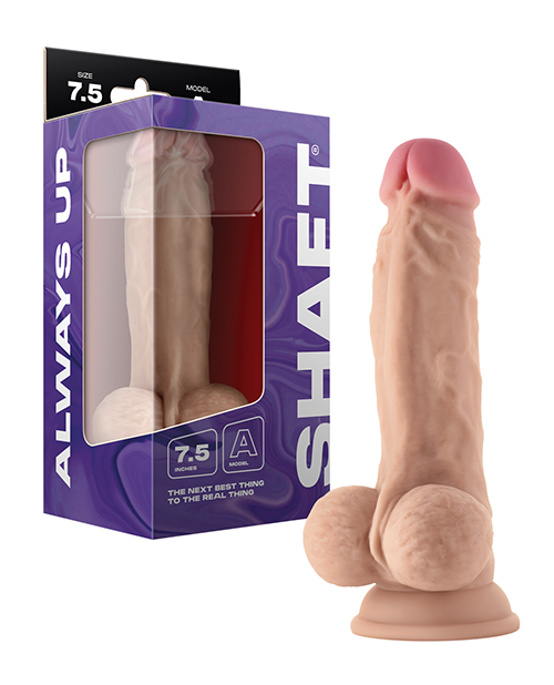 Shaft Model A Flexskin Liquid Silicone 7.5" Dong with Balls - Pine