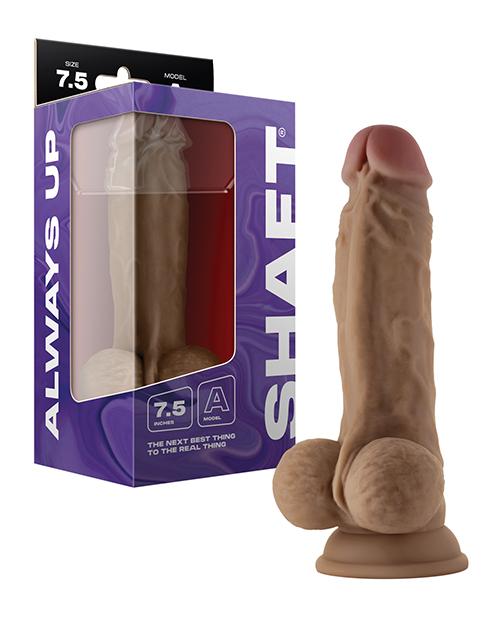 Shaft Model A Flexskin Liquid Silicone 7.5" Dong with Balls - Oak