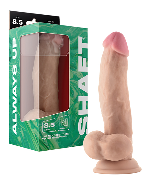 Shaft Model N Flexskin Liquid Silicone 8.5" Side Curve Dong with Balls - Pine