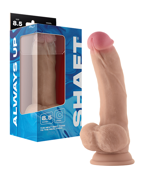 Shaft Model C Flexskin Liquid Silicone 8.5" Curved Dong with Balls - Pine