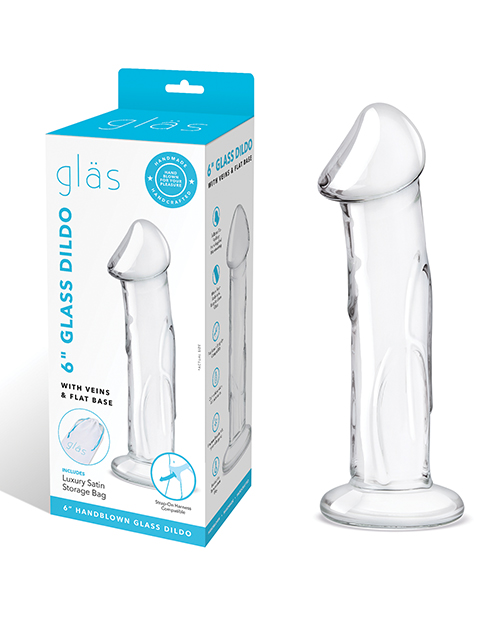 Glas 6" Dildo with Veins & Flat Base