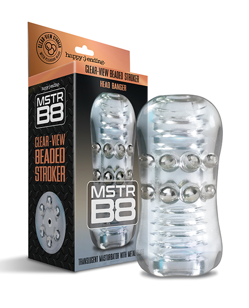 MSTR B8 Head Banger Beaded Clear-View Stroker
