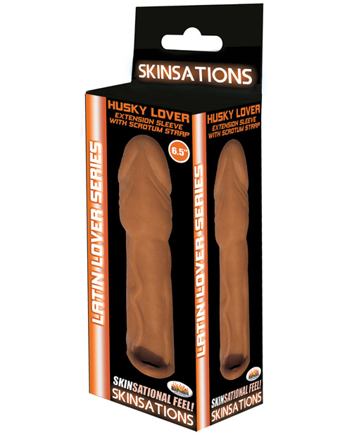 Skinsations Latin Lover 6.5" Husky Extension Sleeve with Scrotum Strap