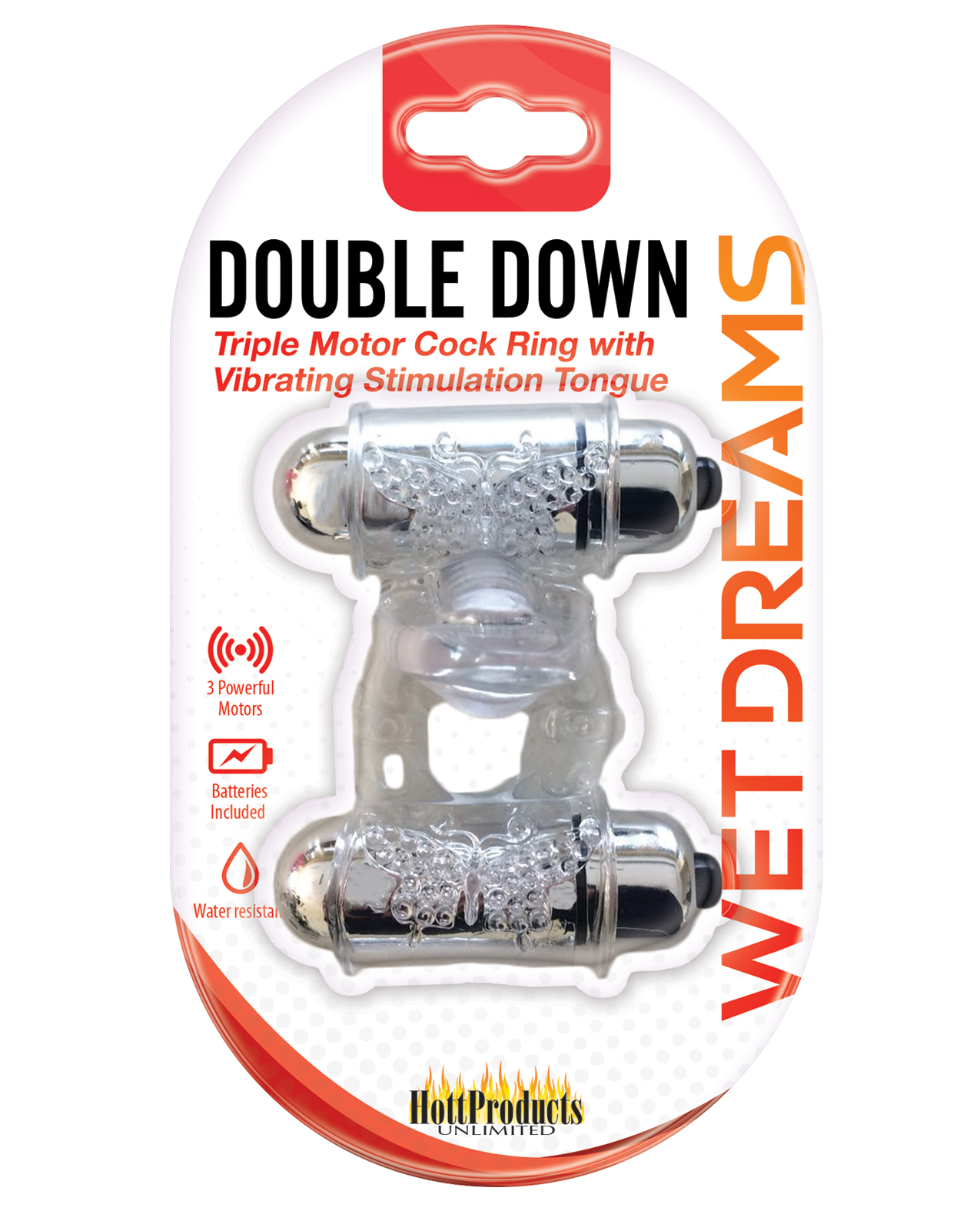 Wet Dreams Double Down Vibrating Cockring with Bullet