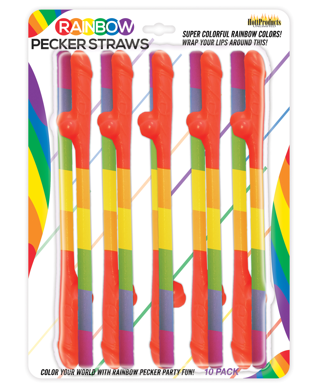 Rainbow Pecker Straws