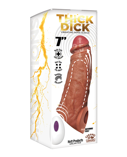 Skinsations Thick Dick Vibrating Sleeve with Remote Control Multi-Function