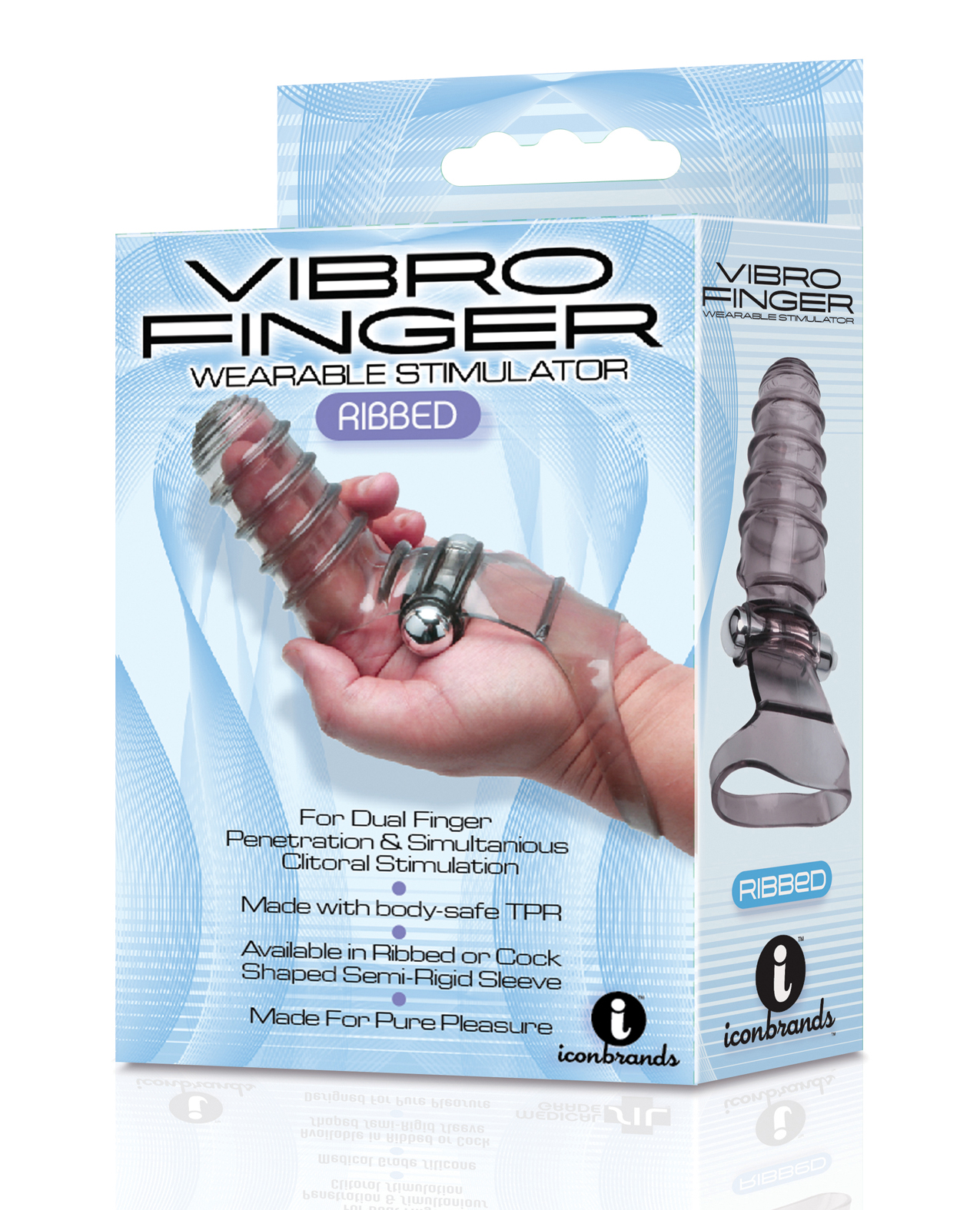 The 9's Vibrofinger Ribbed Finger Massager