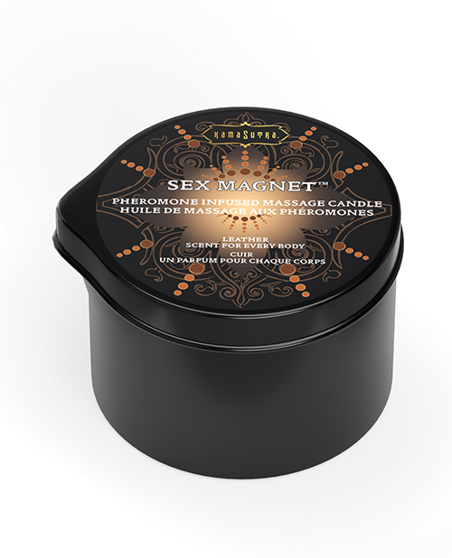 Kama Sutra Sex Magnet Candle with Pour Spout - Leather
