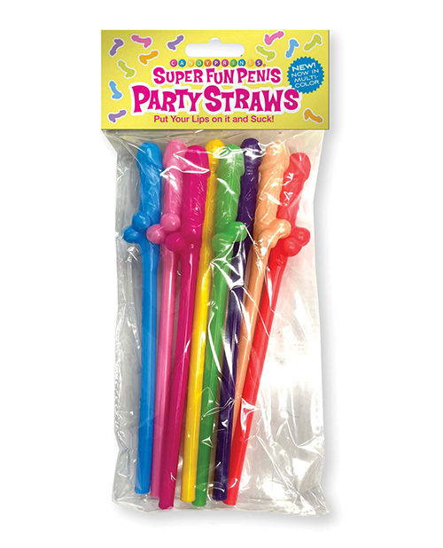 Super Fun Penis Multicolor Party Straws