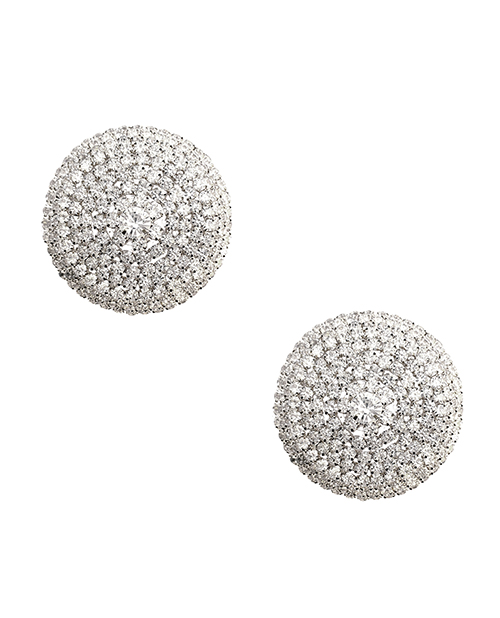 Neva Nude Burlesque Big O Crystal Jewel Reusable Silicone Pasties
