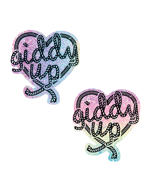 Neva Nude Giddy Up Heart Reflective Pasties