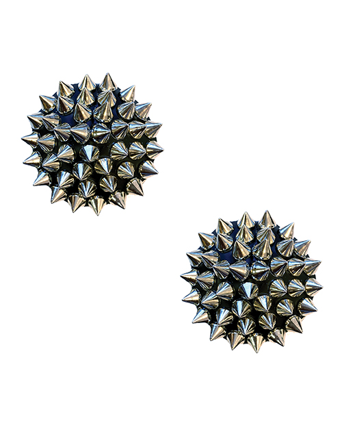 Neva Nude Burlesque Bowser Spike Pleather Reusable Silicone Pasties