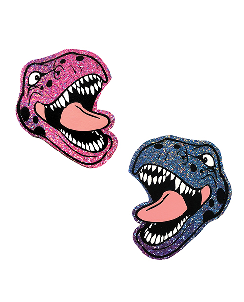 Neva Nude Black Light Dinosaur Pasties - Pink &