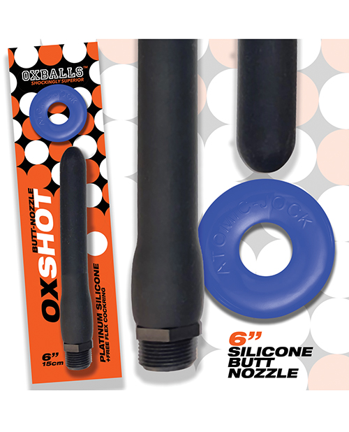 Oxballs Oxshot 6" Silicone Butt Nozzle with Flex Cockring