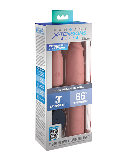 Fantasy X-tensions Elite 9" Sleeve Vibrating 3" Plug with Remote