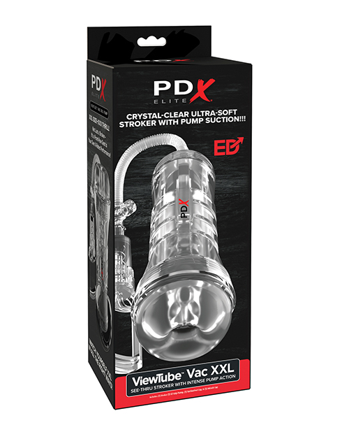 PDX Elite ViewTube Vac XXL Pump See-Thru EZ-Grip Pump Stroker