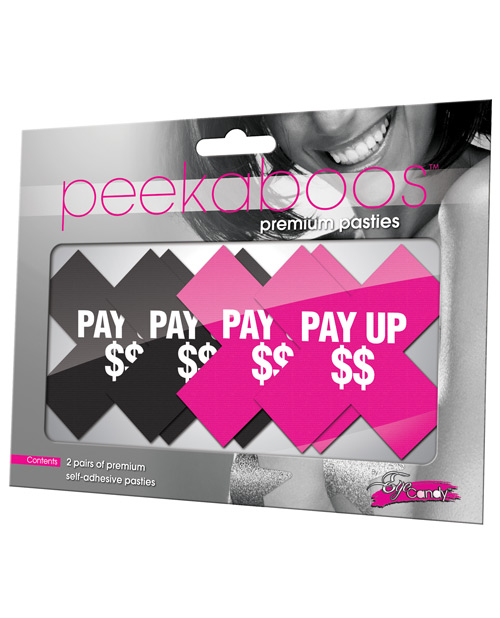 Peekaboos Pay Up Pasties - 2 Pairs 1 Black/1