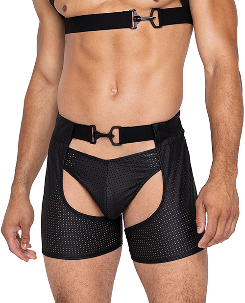 Master Chaps with Hook & Ring Closure & Rear Cut Out (Thong Not Included)