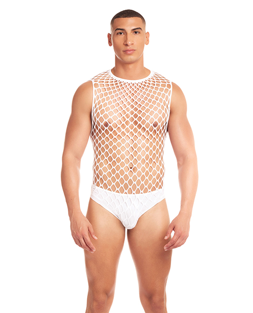Rainbow Party Full Effect Large Mesh Unitard 2 pc Set with Thong