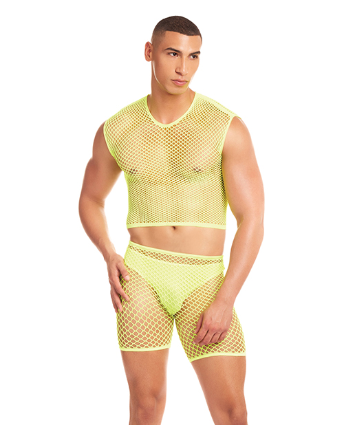 Rainbow Party Net-Bula Large Mesh Long Brief 3 pc Set with Thong