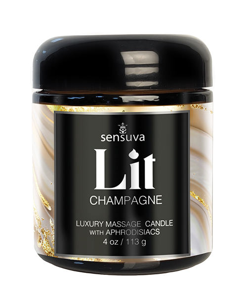 Sensuva Lit Champagne Luxury Massage Candle