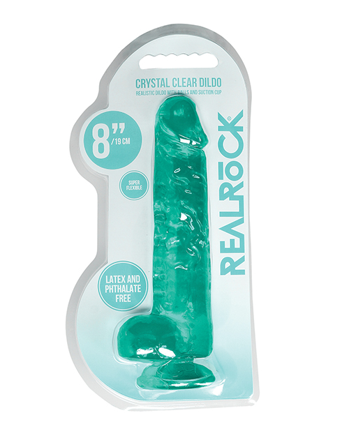 Shots RealRock Realistic Crystal Clear 8" Dildo with Balls